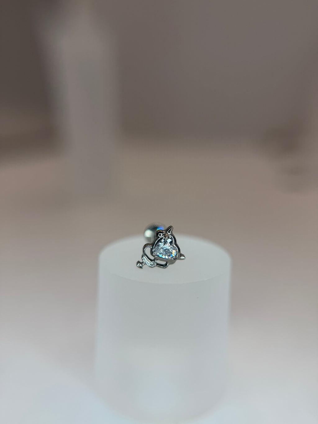 Labret coração cravejado