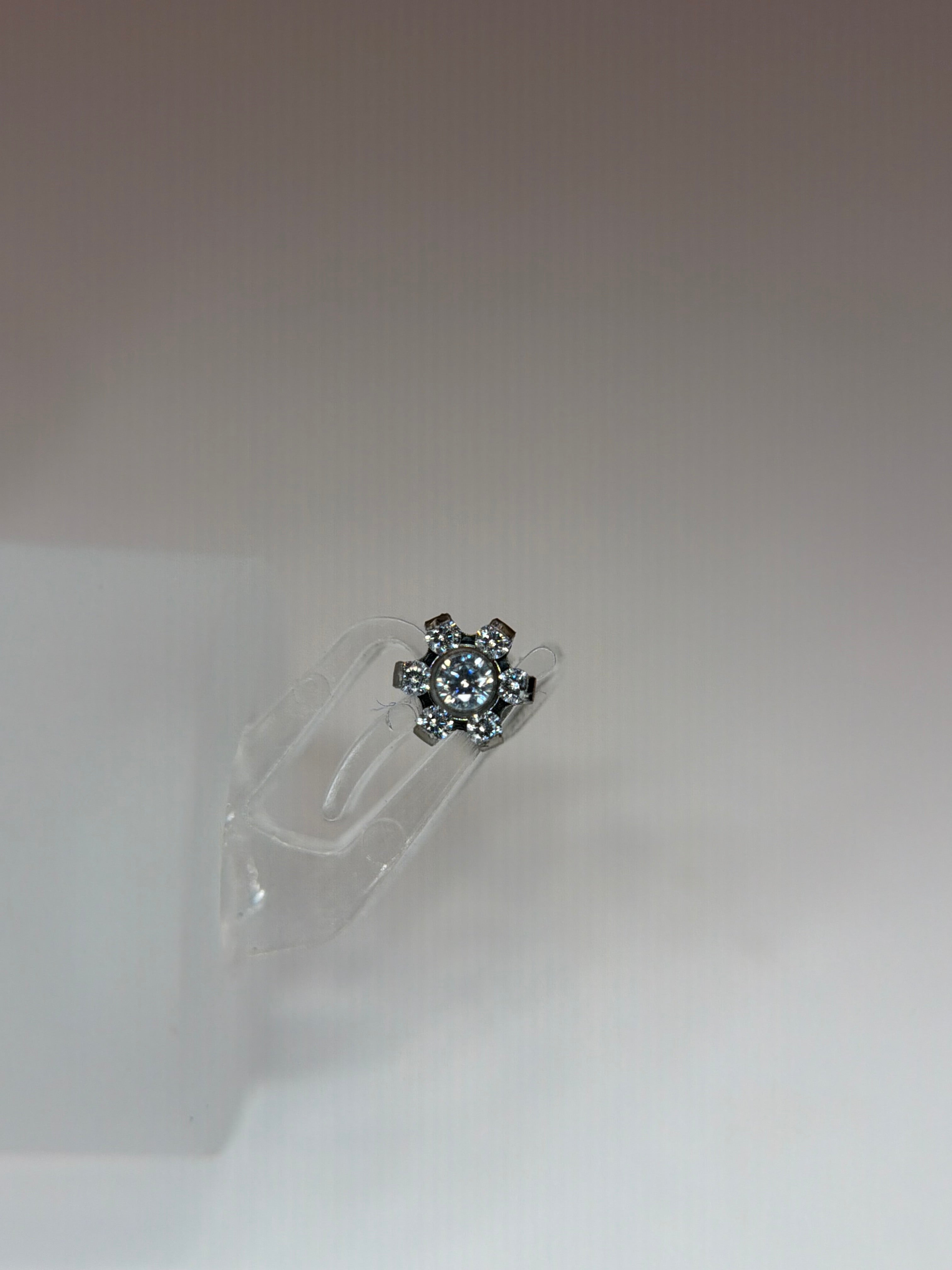 Labret flor pedras cravejado