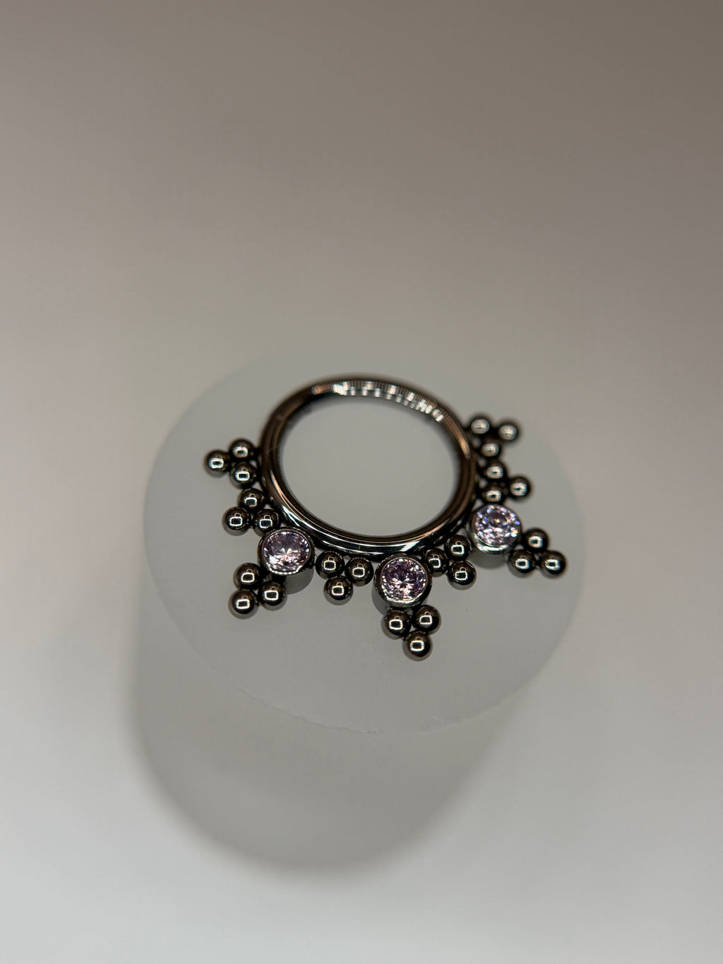 Argola clicker segmento indiano rosa