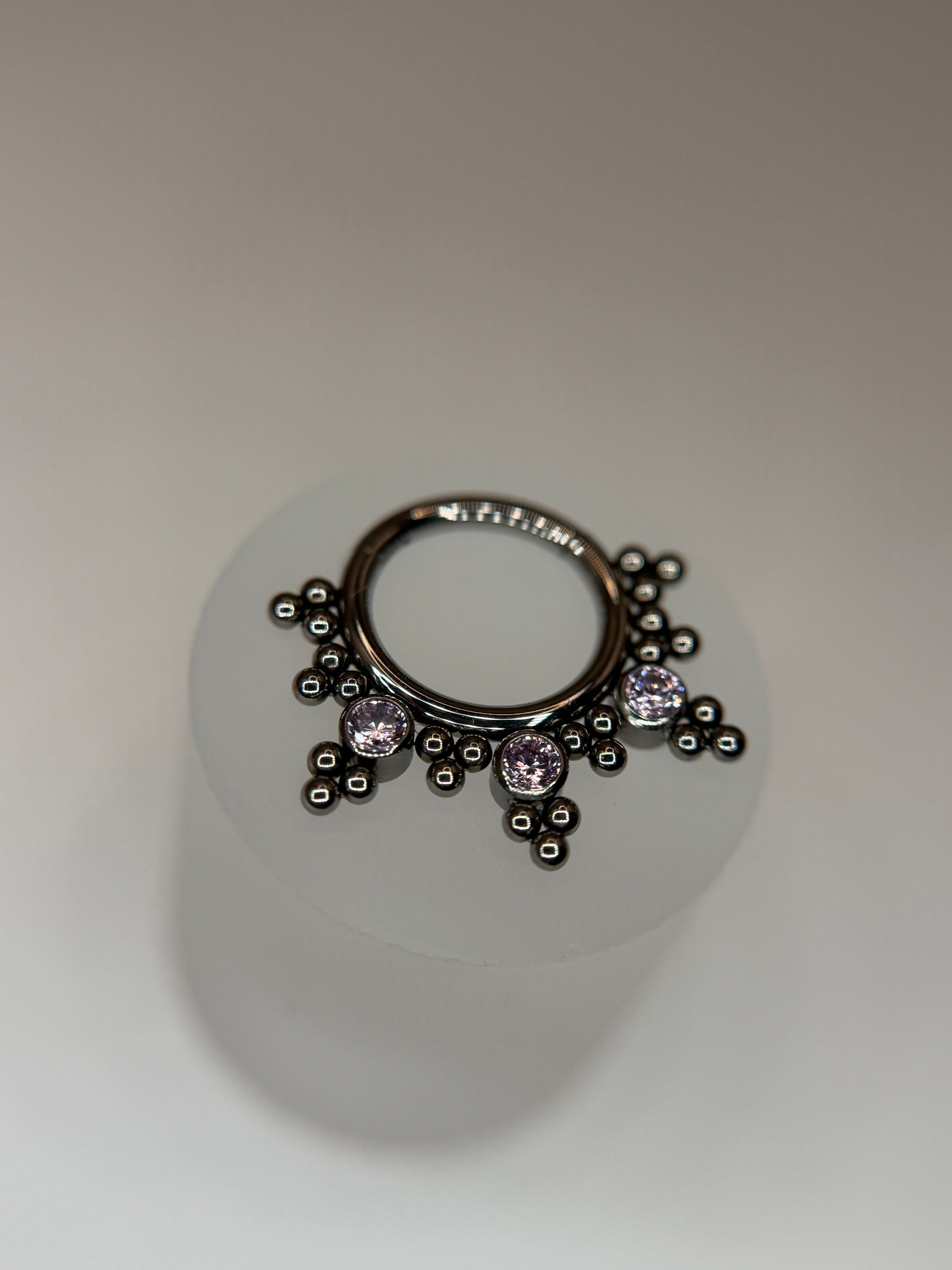 Argola clicker segmento indiano rosa