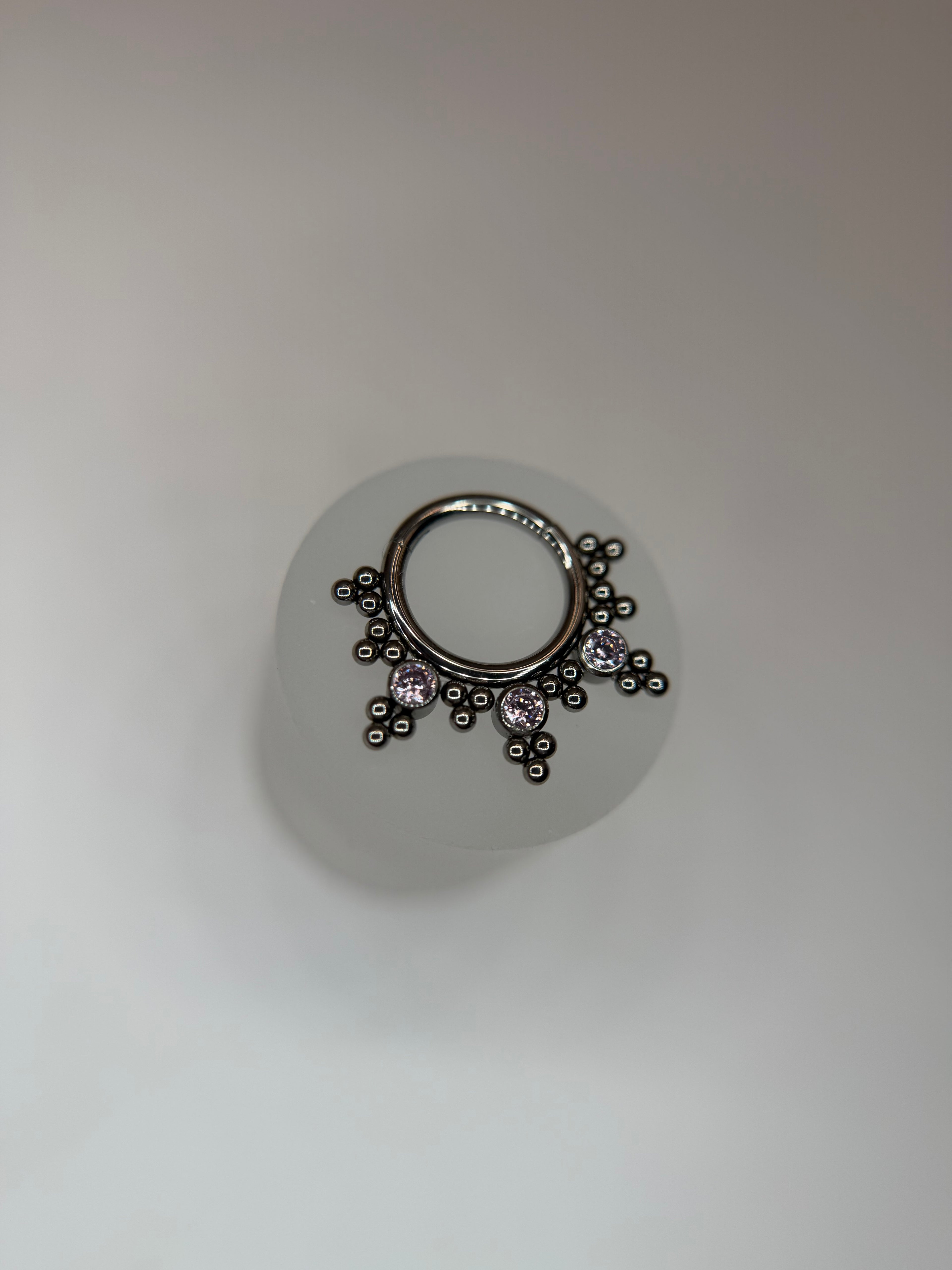 Argola clicker segmento indiano rosa