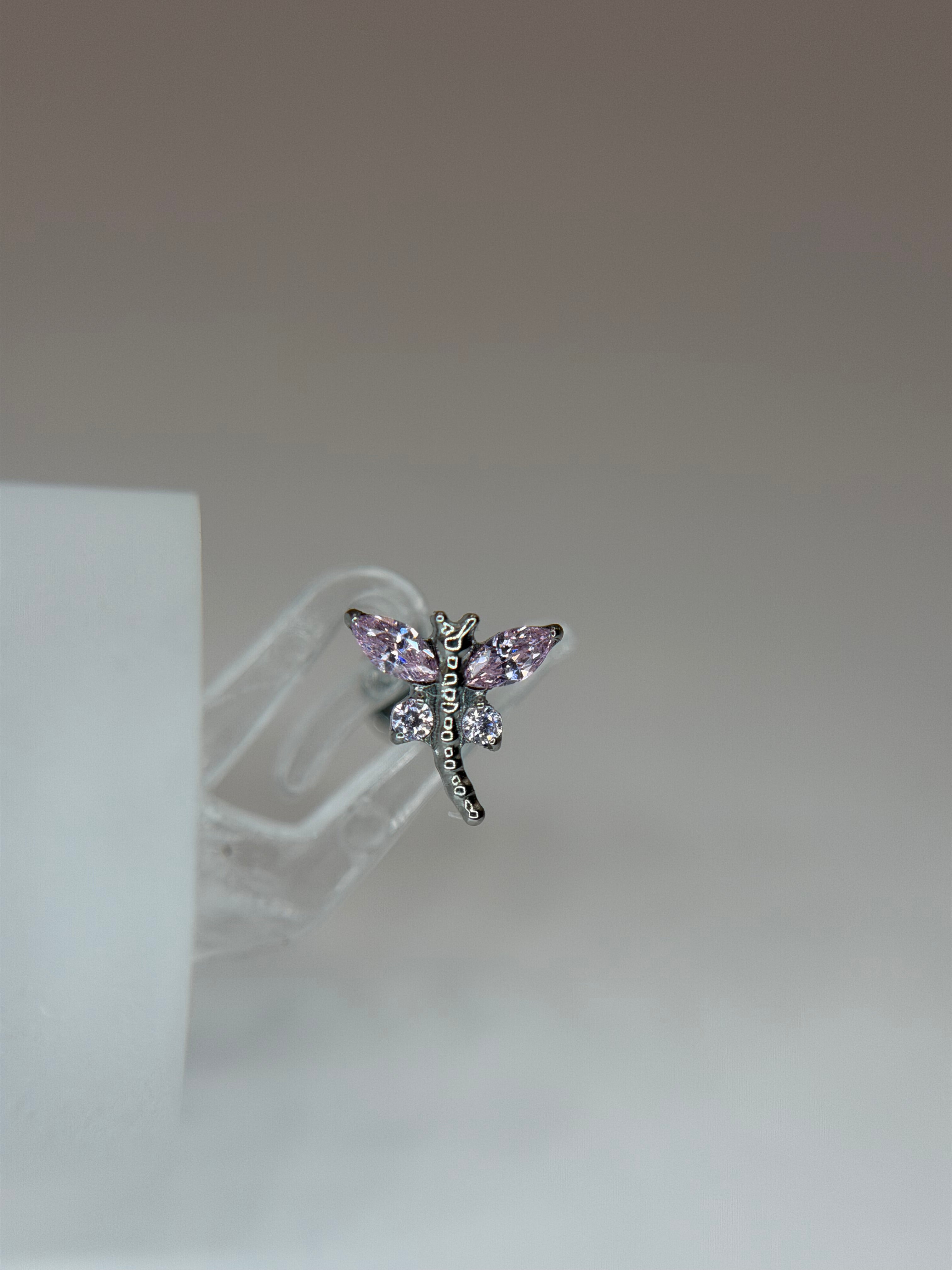 Labret libélula rose