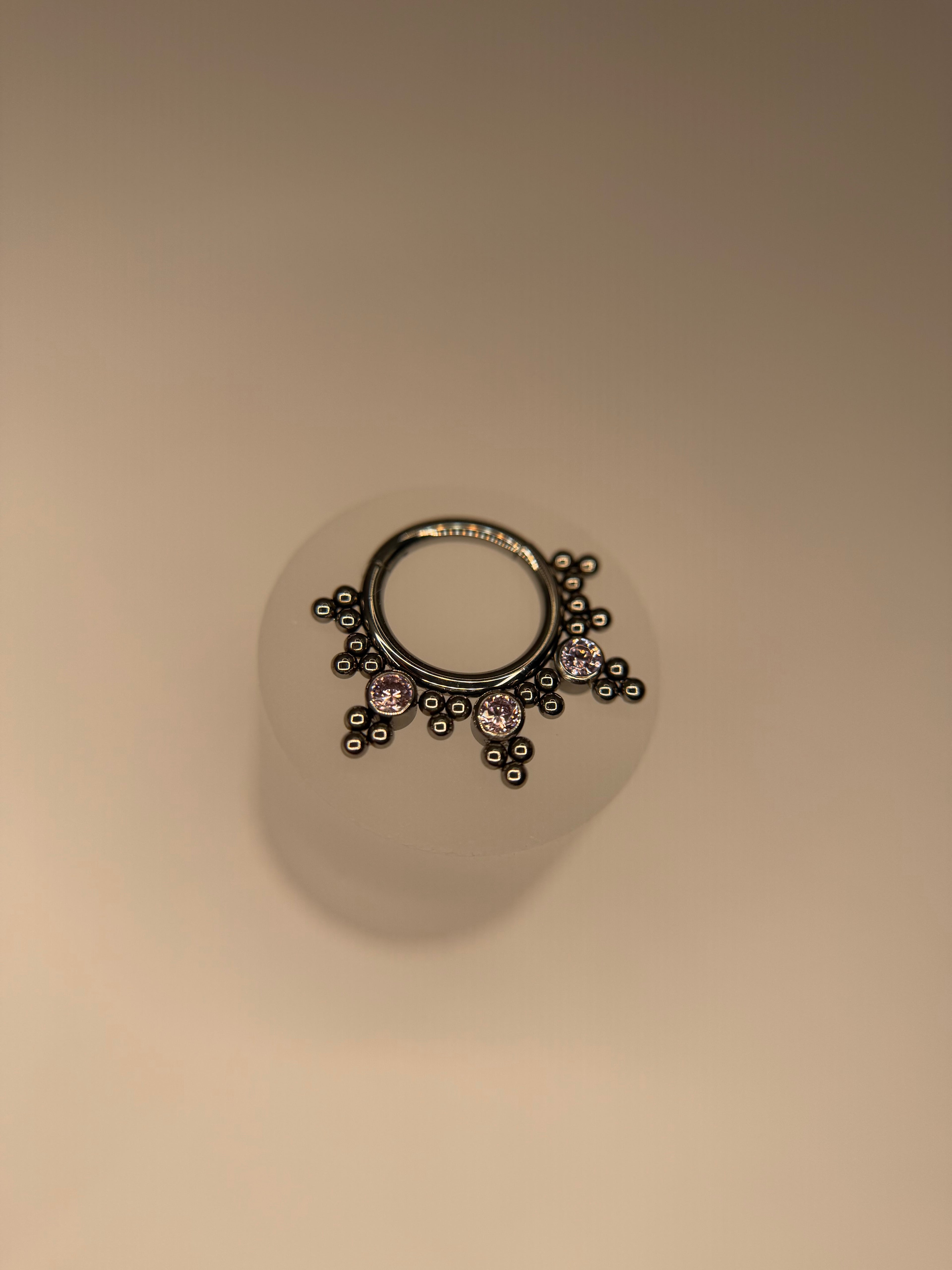 Argola clicker segmento indiano rosa
