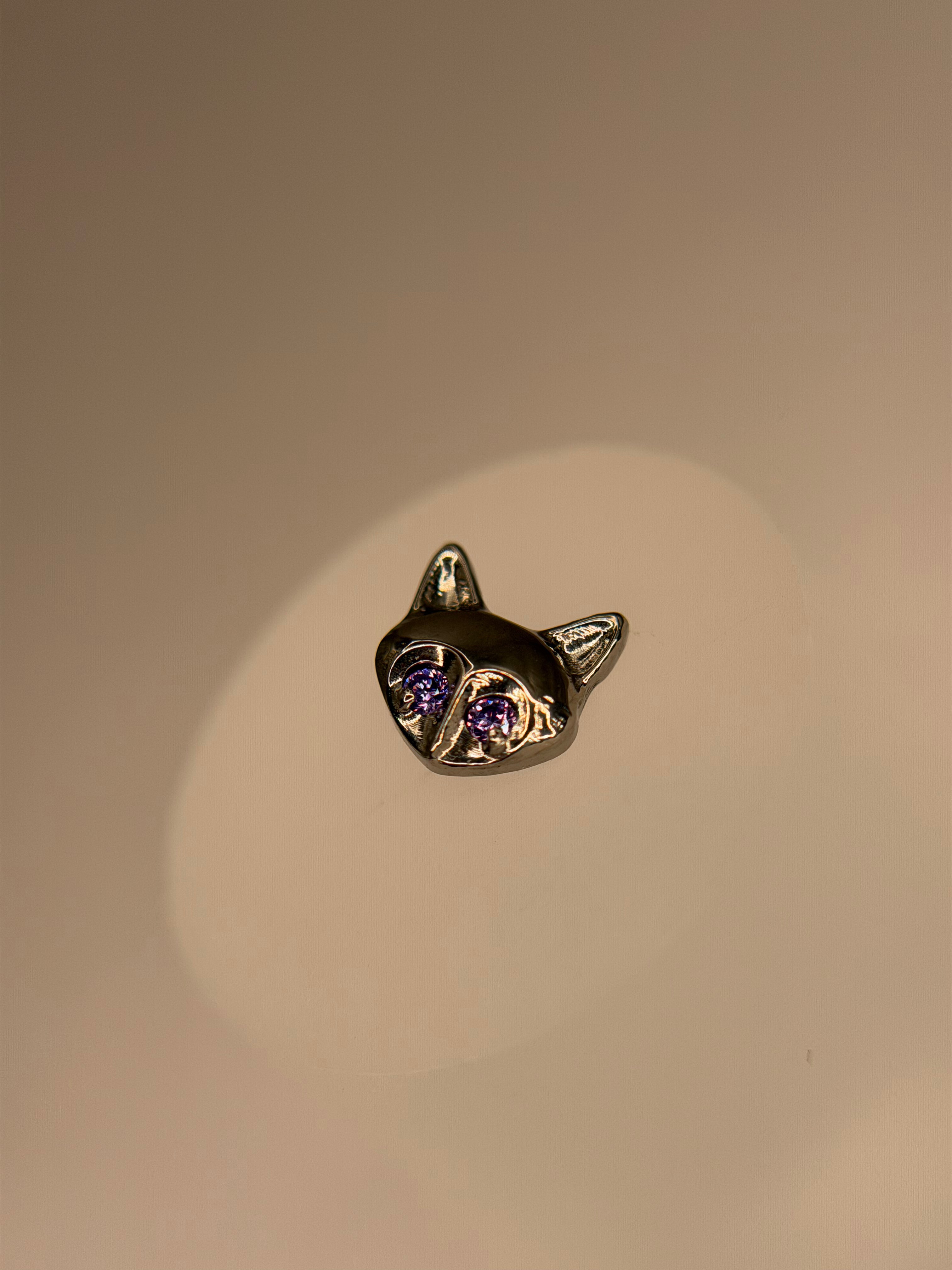 Labret Titânio Raposa olho cravejado (roxo)
