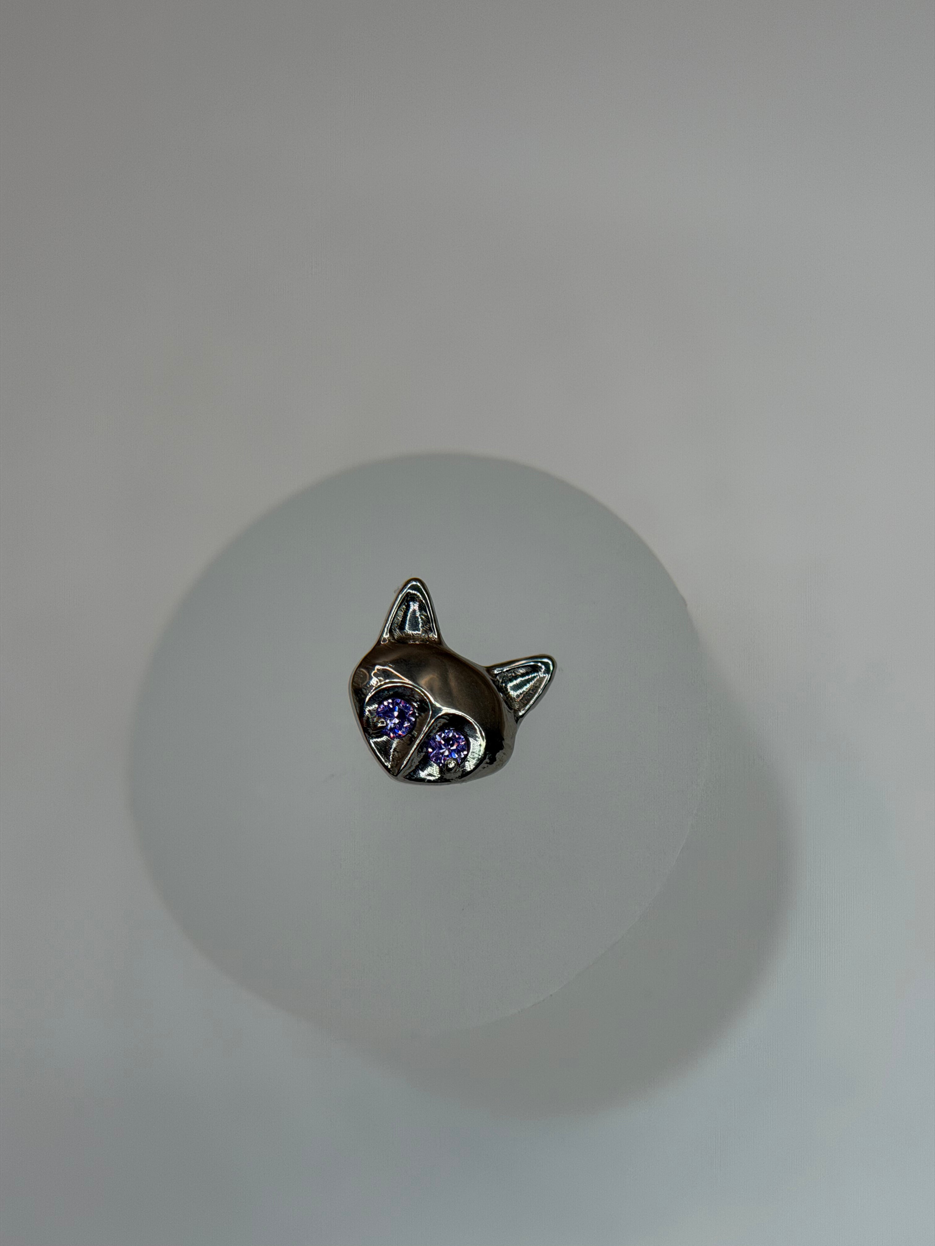 Labret Titânio Raposa olho cravejado (roxo)